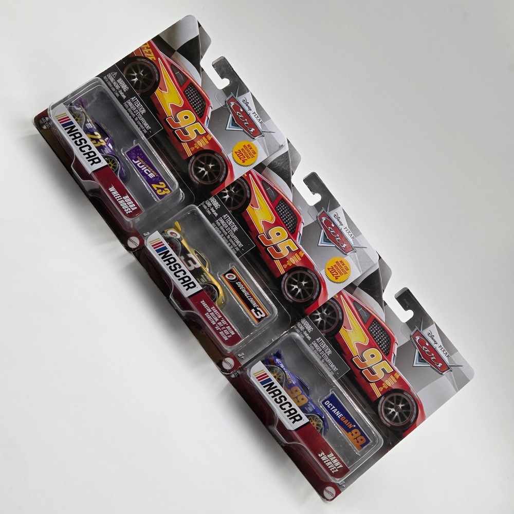 Disney Pixar Cars NASCAR 1:55 Diecast 3 Bundle Bubba Wheelhouse Carstin Danny